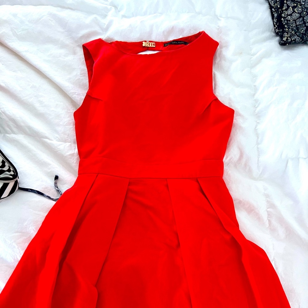 Red Zara Skater dress